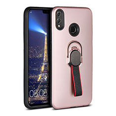 Funda Silicona Carcasa Ultrafina Goma con Magnetico Anillo de dedo Soporte A02 para Huawei Honor View 10 Lite Oro Rosa