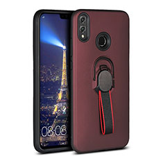 Funda Silicona Carcasa Ultrafina Goma con Magnetico Anillo de dedo Soporte A02 para Huawei Honor View 10 Lite Rojo Rosa