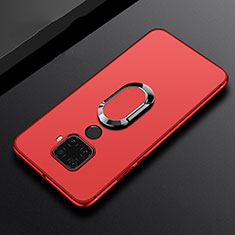 Funda Silicona Carcasa Ultrafina Goma con Magnetico Anillo de dedo Soporte A02 para Huawei Mate 30 Lite Rojo