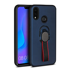 Funda Silicona Carcasa Ultrafina Goma con Magnetico Anillo de dedo Soporte A02 para Huawei P20 Lite Azul