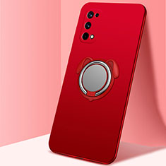 Funda Silicona Carcasa Ultrafina Goma con Magnetico Anillo de dedo Soporte A02 para Realme Q2 Pro 5G Rojo