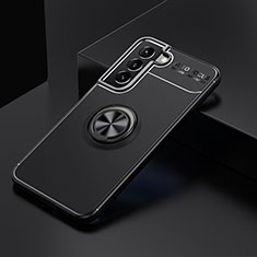 Funda Silicona Carcasa Ultrafina Goma con Magnetico Anillo de dedo Soporte A02 para Samsung Galaxy S21 FE 5G Negro