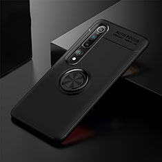 Funda Silicona Carcasa Ultrafina Goma con Magnetico Anillo de dedo Soporte A02 para Xiaomi Mi 10 Pro Negro