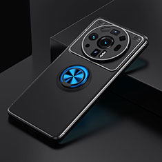 Funda Silicona Carcasa Ultrafina Goma con Magnetico Anillo de dedo Soporte A02 para Xiaomi Mi 12 Ultra 5G Azul y Negro