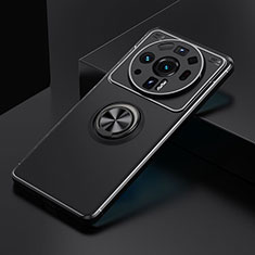 Funda Silicona Carcasa Ultrafina Goma con Magnetico Anillo de dedo Soporte A02 para Xiaomi Mi 12 Ultra 5G Negro