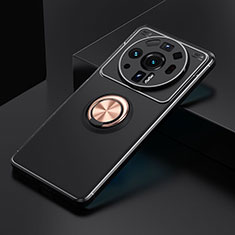 Funda Silicona Carcasa Ultrafina Goma con Magnetico Anillo de dedo Soporte A02 para Xiaomi Mi 12 Ultra 5G Oro