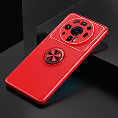 Funda Silicona Carcasa Ultrafina Goma con Magnetico Anillo de dedo Soporte A02 para Xiaomi Mi 12 Ultra 5G Rojo