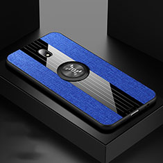 Funda Silicona Carcasa Ultrafina Goma con Magnetico Anillo de dedo Soporte A02 para Xiaomi Redmi 8A Azul