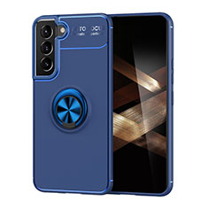 Funda Silicona Carcasa Ultrafina Goma con Magnetico Anillo de dedo Soporte A03 para Samsung Galaxy S24 5G Azul