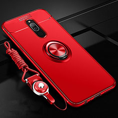 Funda Silicona Carcasa Ultrafina Goma con Magnetico Anillo de dedo Soporte A03 para Xiaomi Redmi 8 Rojo