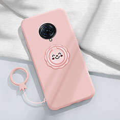 Funda Silicona Carcasa Ultrafina Goma con Magnetico Anillo de dedo Soporte A04 para Vivo Nex 3 Rosa