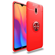 Funda Silicona Carcasa Ultrafina Goma con Magnetico Anillo de dedo Soporte A04 para Xiaomi Redmi 8A Rojo