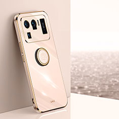 Funda Silicona Carcasa Ultrafina Goma con Magnetico Anillo de dedo Soporte A06 para Xiaomi Mi 11 Ultra 5G Oro