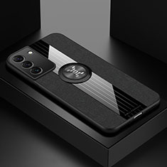 Funda Silicona Carcasa Ultrafina Goma con Magnetico Anillo de dedo Soporte A07 para Samsung Galaxy S21 FE 5G Negro