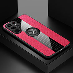 Funda Silicona Carcasa Ultrafina Goma con Magnetico Anillo de dedo Soporte A07 para Samsung Galaxy S22 Ultra 5G Rojo