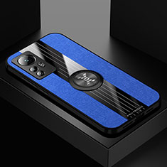 Funda Silicona Carcasa Ultrafina Goma con Magnetico Anillo de dedo Soporte A07 para Xiaomi Mi 12 Pro 5G Azul