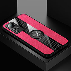Funda Silicona Carcasa Ultrafina Goma con Magnetico Anillo de dedo Soporte A07 para Xiaomi Mi 12 Pro 5G Rojo