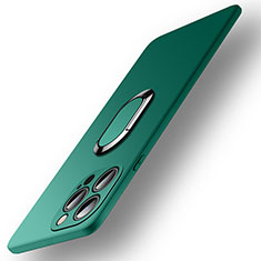 Funda Silicona Carcasa Ultrafina Goma con Magnetico Anillo de dedo Soporte A09 para Apple iPhone 13 Pro Max Verde