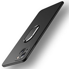 Funda Silicona Carcasa Ultrafina Goma con Magnetico Anillo de dedo Soporte A09 para Apple iPhone 14 Plus Negro