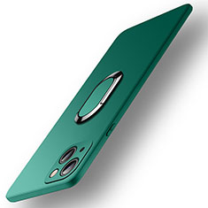 Funda Silicona Carcasa Ultrafina Goma con Magnetico Anillo de dedo Soporte A09 para Apple iPhone 14 Plus Verde