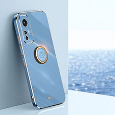 Funda Silicona Carcasa Ultrafina Goma con Magnetico Anillo de dedo Soporte A10 para Xiaomi Mi 12S Pro 5G Azul