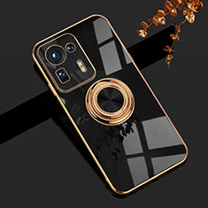 Funda Silicona Carcasa Ultrafina Goma con Magnetico Anillo de dedo Soporte AN1 para Xiaomi Mi Mix 4 5G Negro