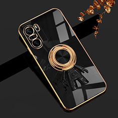 Funda Silicona Carcasa Ultrafina Goma con Magnetico Anillo de dedo Soporte AN2 para Xiaomi Mi 11i 5G Negro