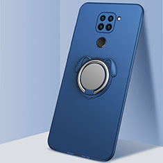 Funda Silicona Carcasa Ultrafina Goma con Magnetico Anillo de dedo Soporte G01 para Xiaomi Redmi Note 9 Azul