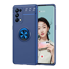 Funda Silicona Carcasa Ultrafina Goma con Magnetico Anillo de dedo Soporte JM1 para OnePlus Nord N200 5G Azul