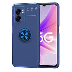 Funda Silicona Carcasa Ultrafina Goma con Magnetico Anillo de dedo Soporte JM1 para OnePlus Nord N300 5G Azul