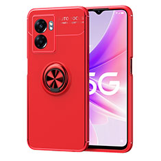 Funda Silicona Carcasa Ultrafina Goma con Magnetico Anillo de dedo Soporte JM1 para OnePlus Nord N300 5G Rojo