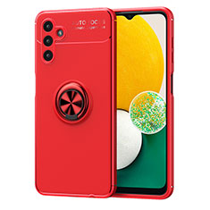 Funda Silicona Carcasa Ultrafina Goma con Magnetico Anillo de dedo Soporte JM1 para Samsung Galaxy A04s Rojo