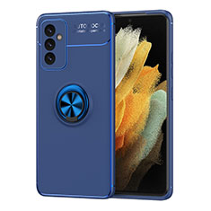 Funda Silicona Carcasa Ultrafina Goma con Magnetico Anillo de dedo Soporte JM1 para Samsung Galaxy A05s Azul