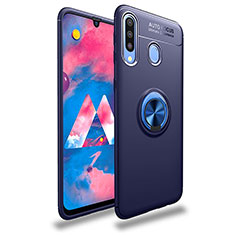 Funda Silicona Carcasa Ultrafina Goma con Magnetico Anillo de dedo Soporte JM1 para Samsung Galaxy A20 Azul