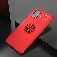 Funda Silicona Carcasa Ultrafina Goma con Magnetico Anillo de dedo Soporte JM1 para Samsung Galaxy M31s Rojo