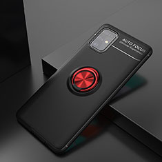 Funda Silicona Carcasa Ultrafina Goma con Magnetico Anillo de dedo Soporte JM1 para Samsung Galaxy M31s Rojo y Negro