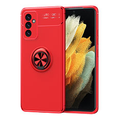 Funda Silicona Carcasa Ultrafina Goma con Magnetico Anillo de dedo Soporte JM1 para Samsung Galaxy Quantum2 5G Rojo