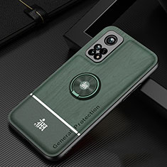 Funda Silicona Carcasa Ultrafina Goma con Magnetico Anillo de dedo Soporte JM1 para Xiaomi Mi 10T Pro 5G Verde