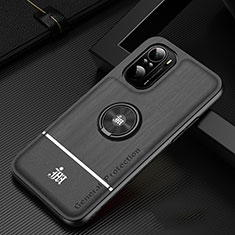 Funda Silicona Carcasa Ultrafina Goma con Magnetico Anillo de dedo Soporte JM1 para Xiaomi Mi 11X Pro 5G Negro