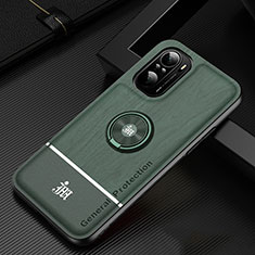 Funda Silicona Carcasa Ultrafina Goma con Magnetico Anillo de dedo Soporte JM1 para Xiaomi Mi 11X Pro 5G Verde