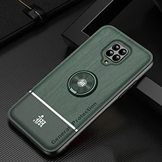 Funda Silicona Carcasa Ultrafina Goma con Magnetico Anillo de dedo Soporte JM1 para Xiaomi Redmi Note 9 Pro Verde