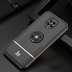 Funda Silicona Carcasa Ultrafina Goma con Magnetico Anillo de dedo Soporte JM1 para Xiaomi Redmi Note 9S Negro