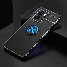 Funda Silicona Carcasa Ultrafina Goma con Magnetico Anillo de dedo Soporte JM2 para OnePlus Nord N300 5G Azul y Negro