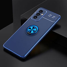 Funda Silicona Carcasa Ultrafina Goma con Magnetico Anillo de dedo Soporte JM2 para Samsung Galaxy A24 4G Azul