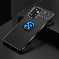 Funda Silicona Carcasa Ultrafina Goma con Magnetico Anillo de dedo Soporte JM2 para Samsung Galaxy A52s 5G Azul y Negro