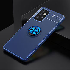 Funda Silicona Carcasa Ultrafina Goma con Magnetico Anillo de dedo Soporte JM2 para Samsung Galaxy A72 4G Azul
