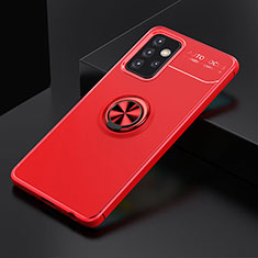 Funda Silicona Carcasa Ultrafina Goma con Magnetico Anillo de dedo Soporte JM2 para Samsung Galaxy A72 5G Rojo