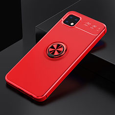 Funda Silicona Carcasa Ultrafina Goma con Magnetico Anillo de dedo Soporte JM2 para Samsung Galaxy F42 5G Rojo
