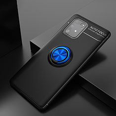 Funda Silicona Carcasa Ultrafina Goma con Magnetico Anillo de dedo Soporte JM2 para Samsung Galaxy S10 Lite Azul y Negro