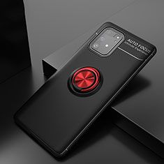Funda Silicona Carcasa Ultrafina Goma con Magnetico Anillo de dedo Soporte JM2 para Samsung Galaxy S10 Lite Rojo y Negro